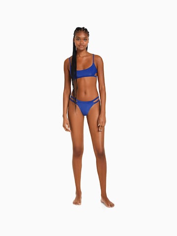 Bershka Bustier Bikini zgornji del | modra barva