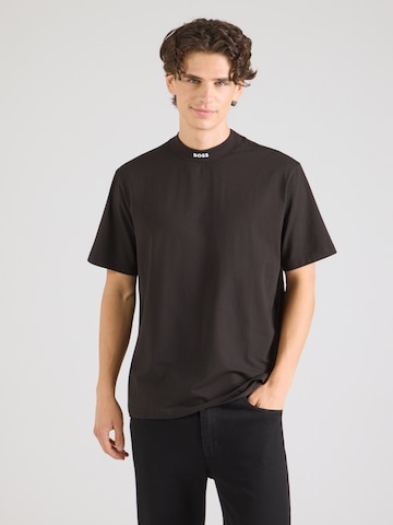 BOSS Majica 'Collar' | rjava barva: sprednja stran