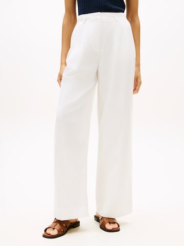 TOMMY HILFIGER Wide leg Παντελόνι πλισέ σε λευκό: μπροστά