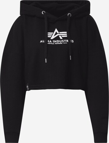 ALPHA INDUSTRIES Μπλούζα φούτερ σε μαύρο: μπροστά