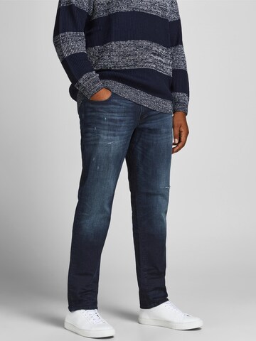 Coupe slim Jean 'Glenn' Jack & Jones Plus en bleu : devant