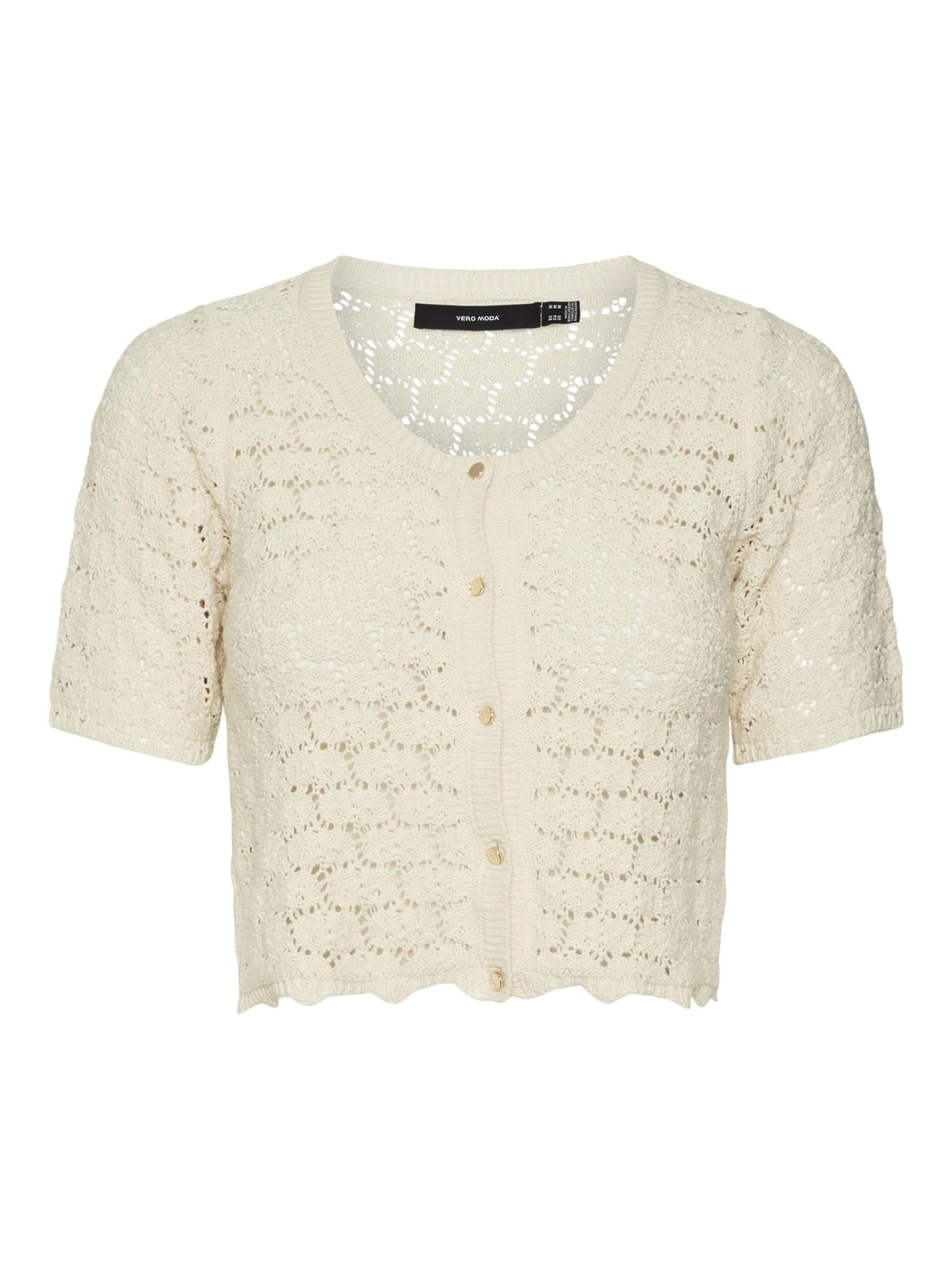 VERO MODA Gebreid vest 'KORA' in Beige: voorkant