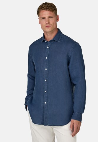 Boggi Milano Regular fit Button Up Shirt in Blue: front