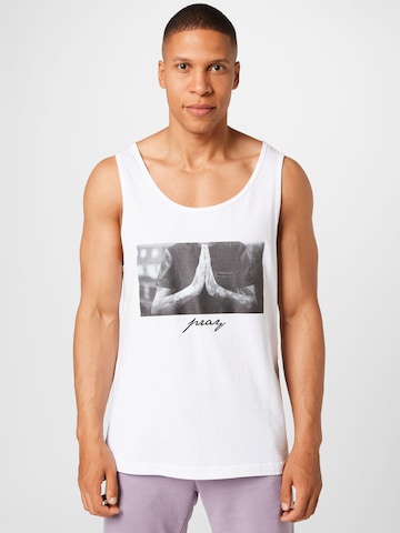 T-Shirt 'Pray' Mister Tee en blanc : devant