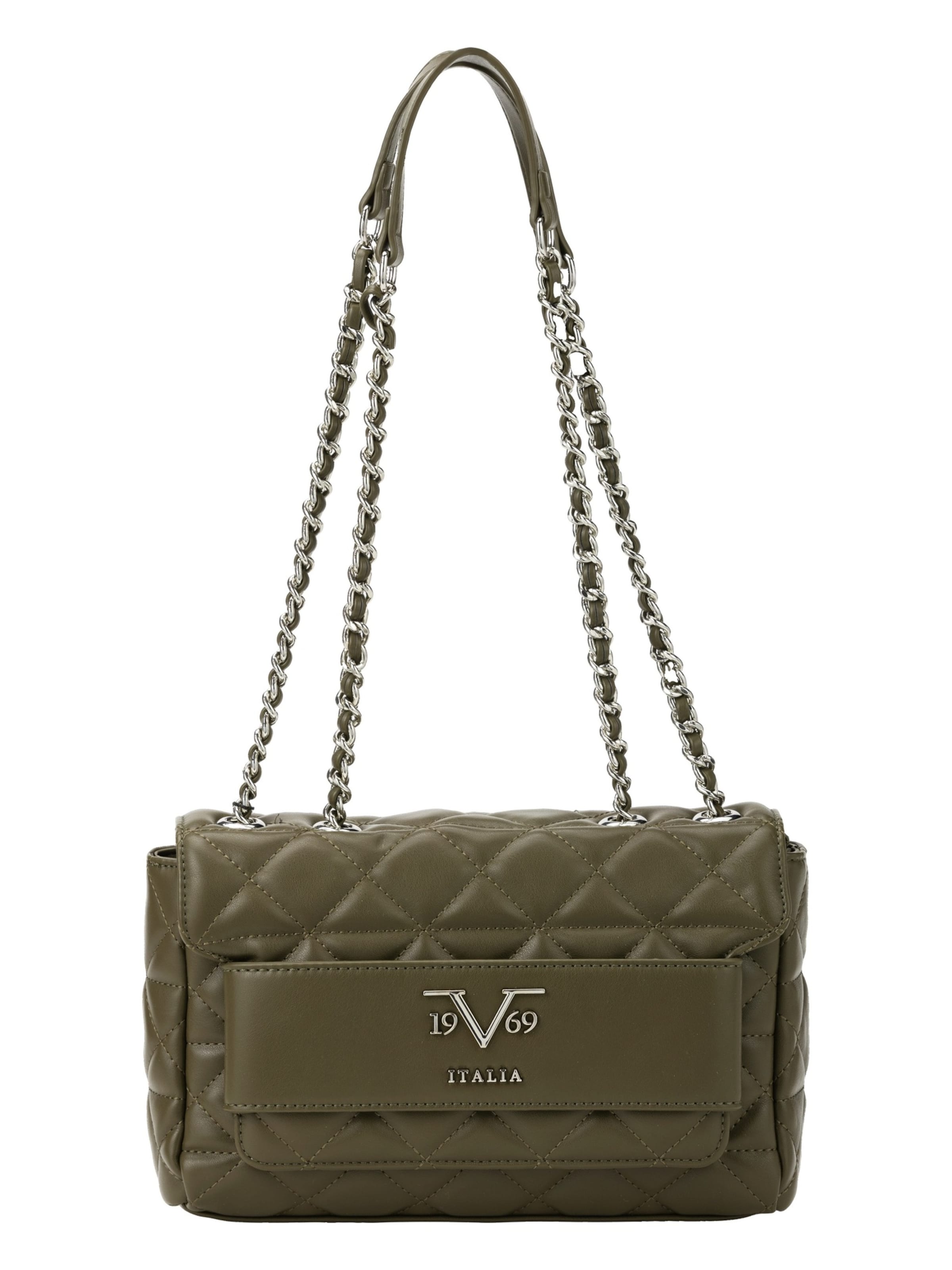 19V69 ITALIA Axelremsväska 'Gaia Silver' i grön: framsida
