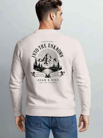 Neverless Sweatshirt 'Into the Unknown' in Beige