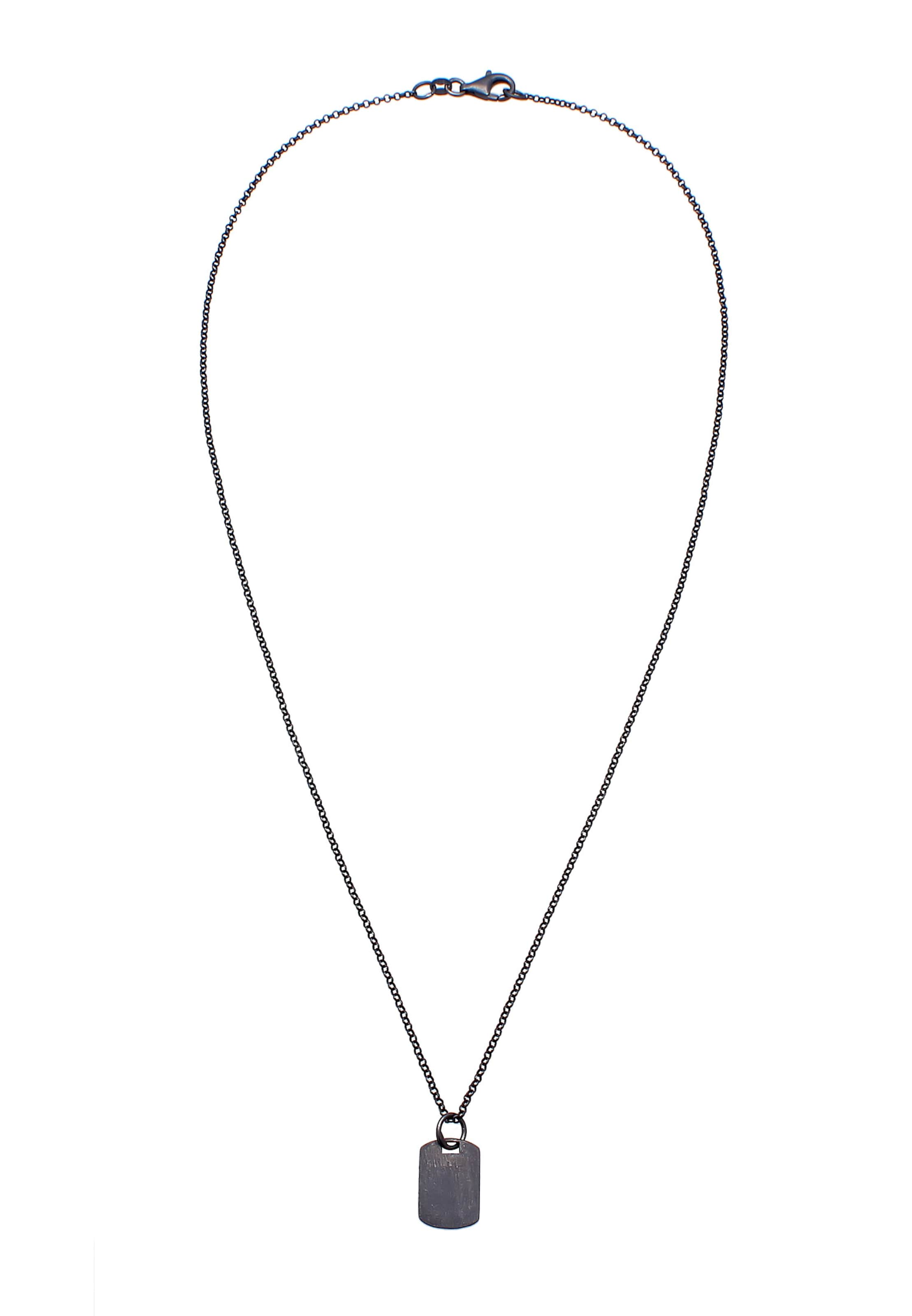 Chaîne 'Dog Tag' KUZZOI en noir : devant
