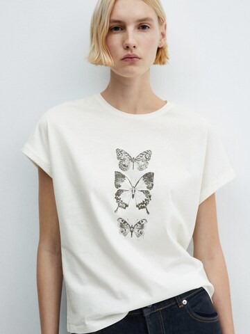 MANGO T-shirt 'ILUSTRA' i vit