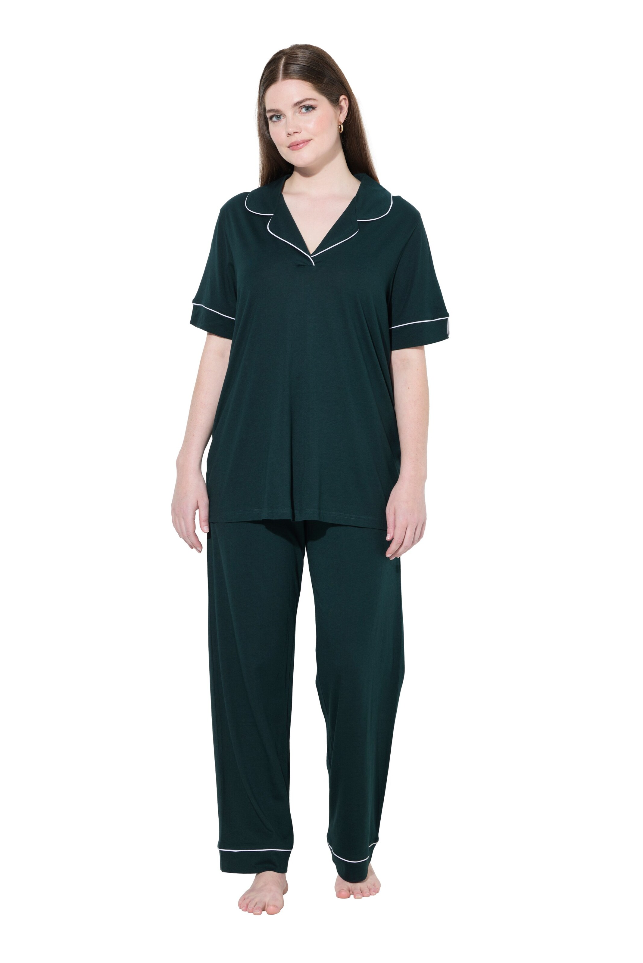 Ulla Popken Pajama in Green: front