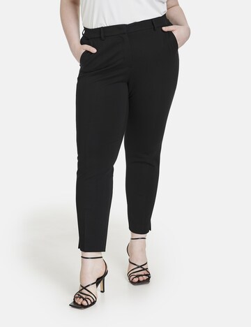 SAMOON regular Παντελόνι με τσάκιση 'Greta' σε μαύρο: μπροστά
