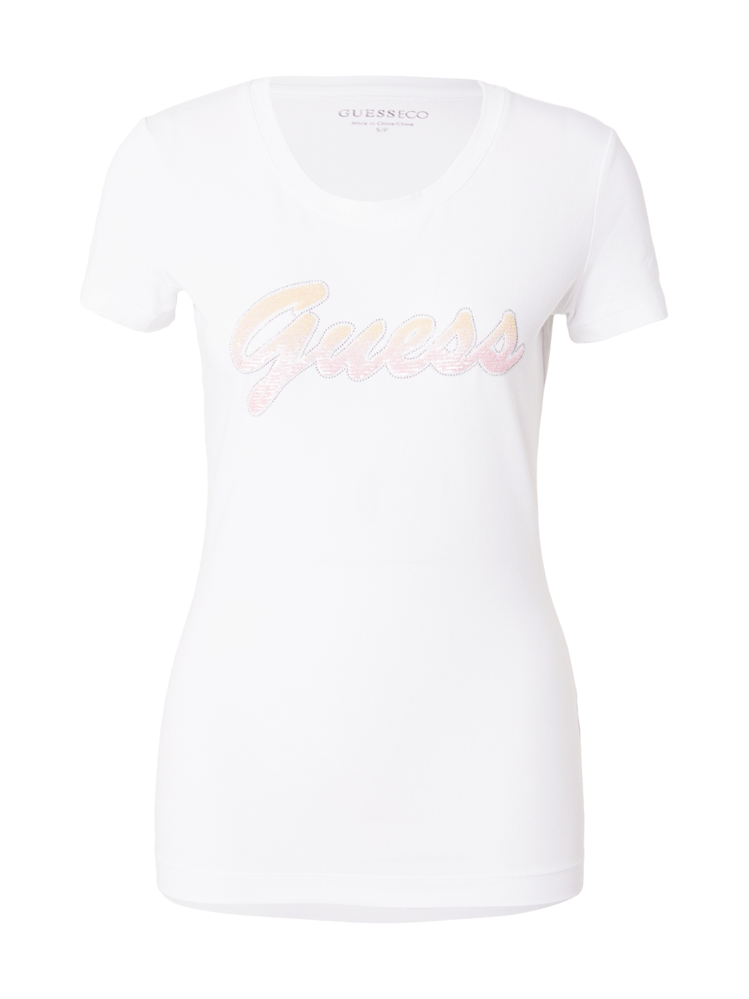 GUESS Shirt 'DEGRADE' in White: front