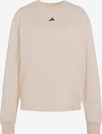 ADIDAS SPORTSWEAR - Camiseta funcional '3 Stripes Studio' en beige: frente