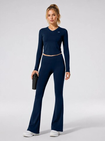 La V Flared Sports trousers 'Flared sportlegging Fleur' in Blue