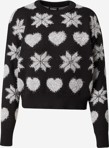 Pullover 'XMAS LOVE' di ONLY in nero: frontale