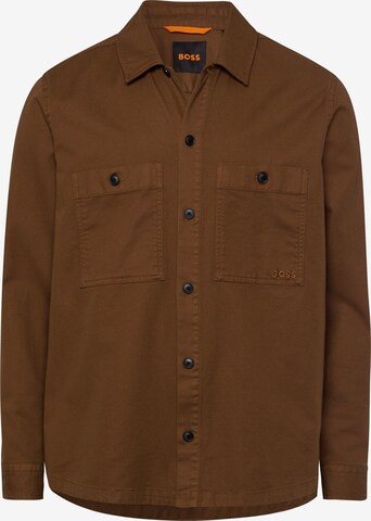 BOSS Orange Regular fit Button Up Shirt in Brown: front