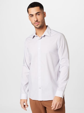 Coupe slim Chemise BURTON MENSWEAR LONDON en gris : devant