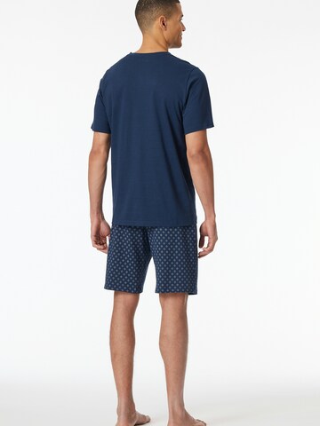 SCHIESSER Pyjama lang ' Schlafanzug kurz - Casual Essentials ' in Blauw