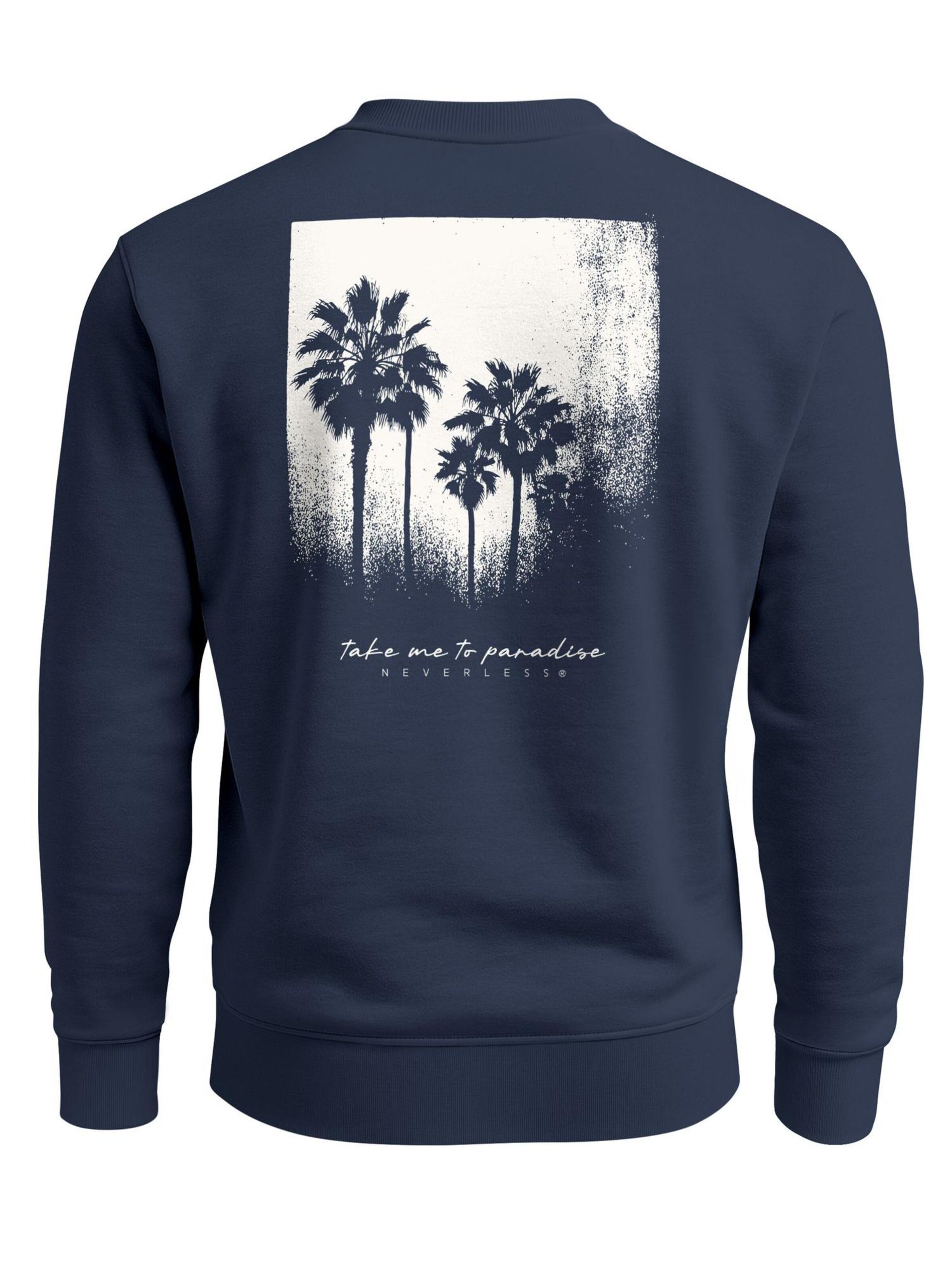 Neverless Sweatshirt 'Palmen' in Blue
