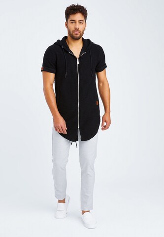 Leif Nelson Zip-Up Hoodie in Black