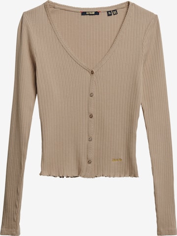 Superdry Strickjacke 'Essential' in Grau: Vorderseite