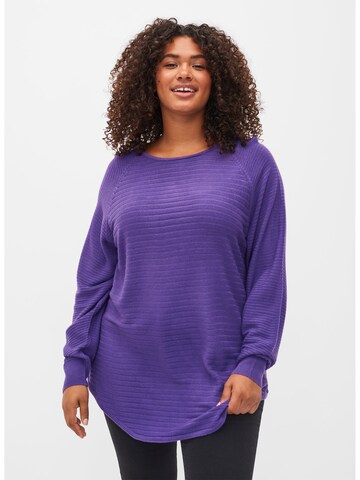 Zizzi Sweater 'Amelia' in Purple: front