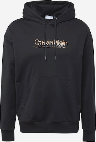 Sweat-shirt Calvin Klein en noir : devant