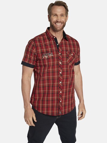 Jan Vanderstorm Comfort fit Button Up Shirt ' Emyls ' in Red: front