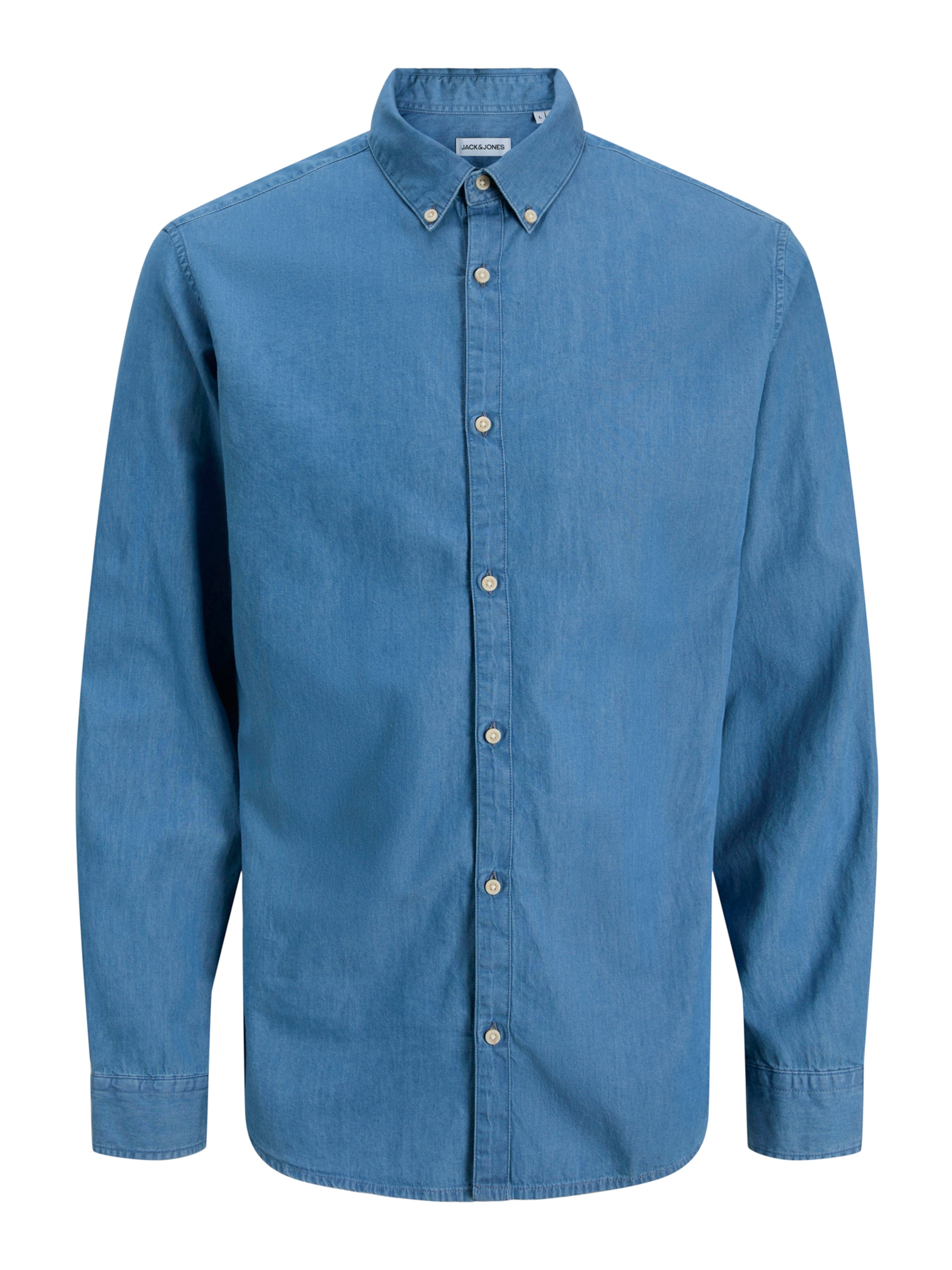 JACK & JONES Regular fit Button Up Shirt 'JJEPerfect' in Blue: front