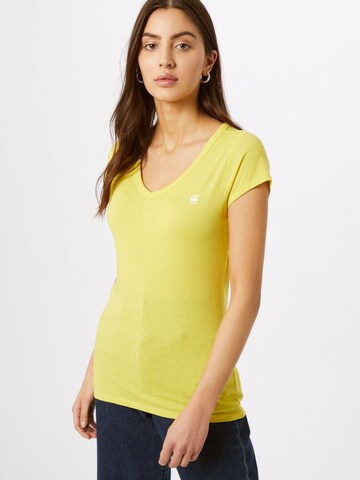 T-shirt G-Star RAW en jaune : devant