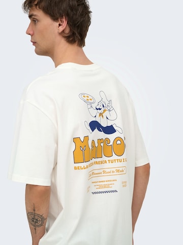 Only & Sons T-shirt 'ONSFRED MARCOS' i vit