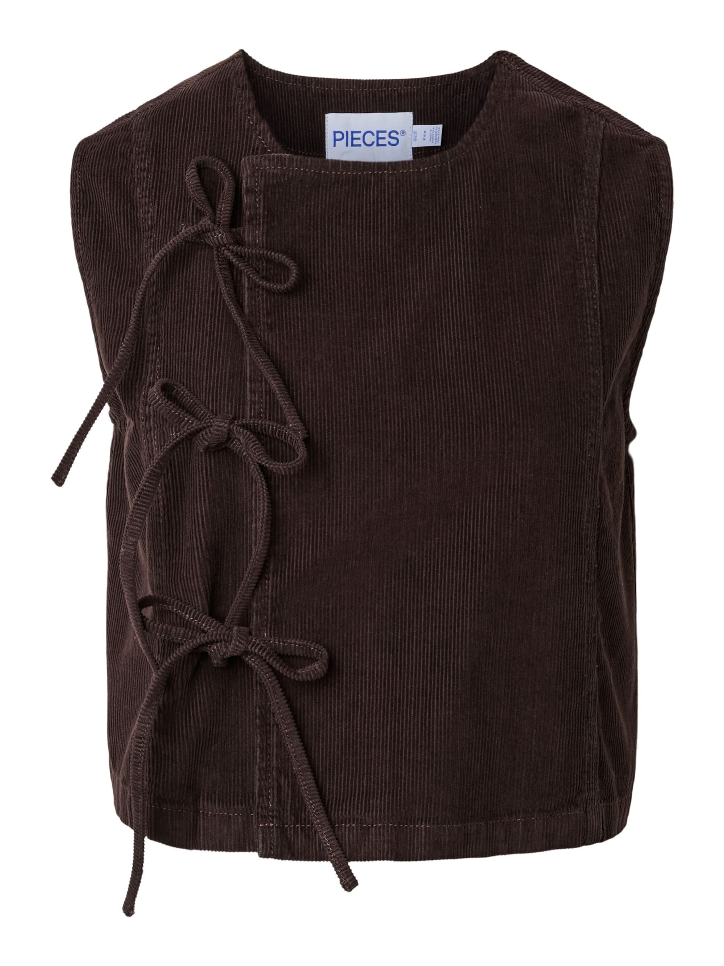 PIECES Vest 'PCAia' i brun: forside