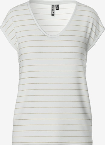 PIECES Тениска 'Billo' в бяло: отпред