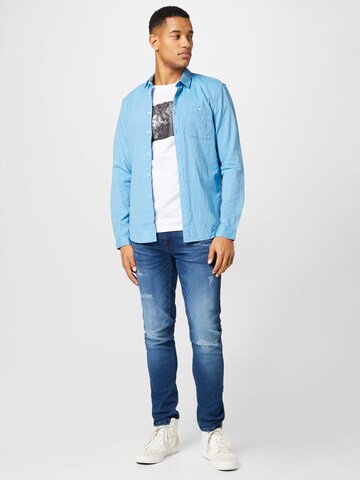 TOM TAILOR DENIM Slim fit Overhemd in Blauw