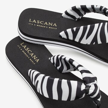 LASCANA T-bar sandals 'Strandpanto' in Black