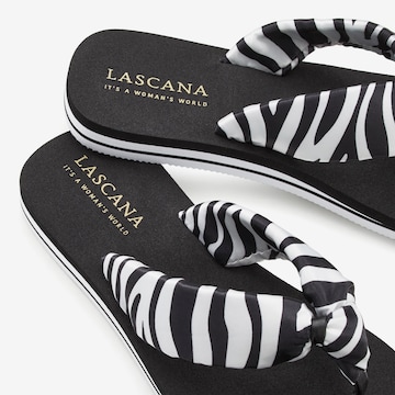 LASCANA T-Bar Sandals 'Strandpanto' in Black