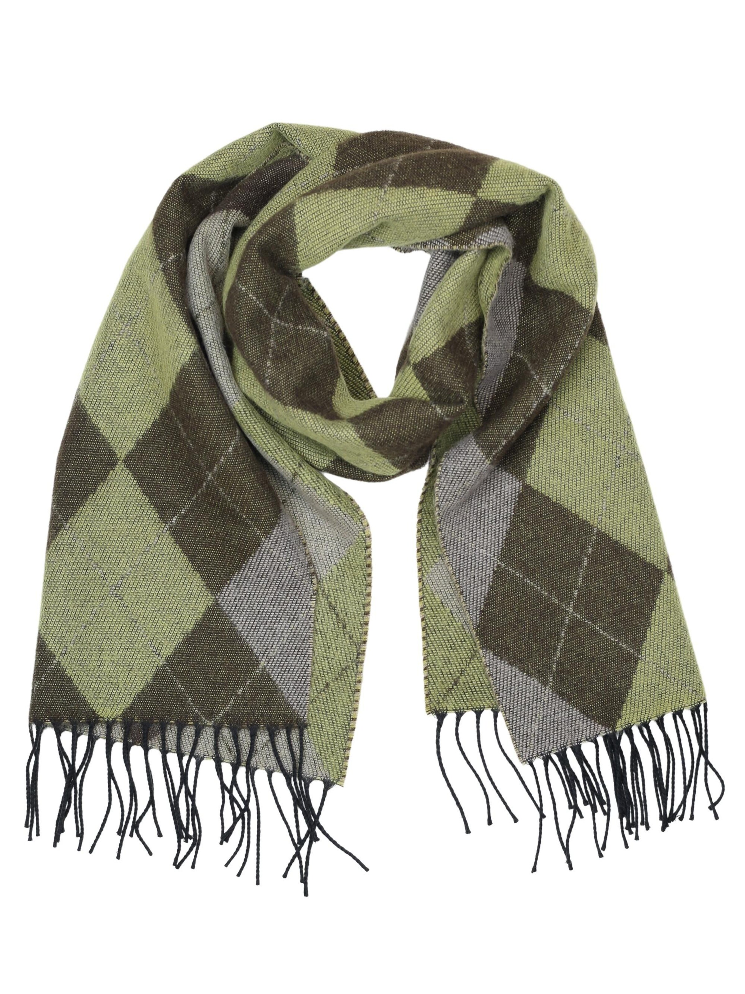COLLEZIONE ALESSANDRO Scarf 'Argyle' in Green: front