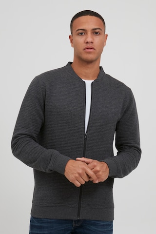 INDICODE JEANS Zip-Up Hoodie 'BRONTE' in Grey: front