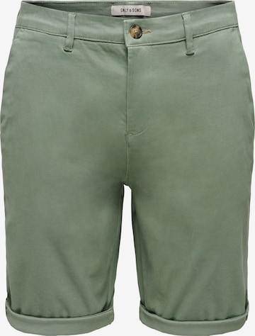 Only & Sons - Calças chino 'ONSSAUL' em verde: frente