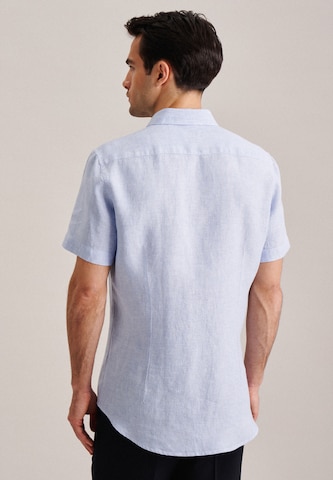 SEIDENSTICKER Slim Fit Hemd 'Smart Linen' in Blau