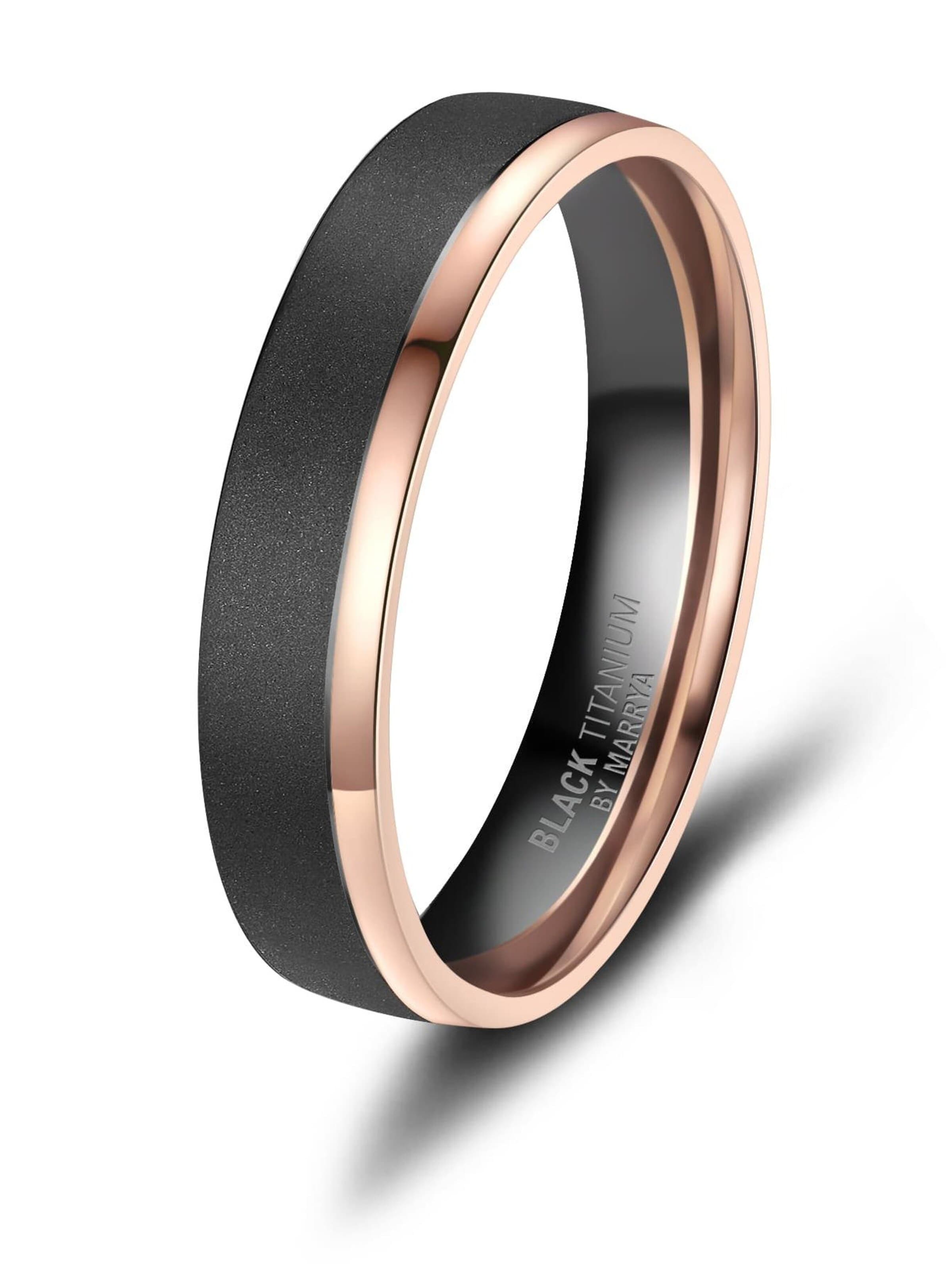 Anello 'MARRYA Ehering BT-06 aus Black Titanium' di MARRYA in oro: frontale