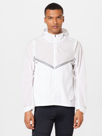 Veste de sport NIKE en blanc : devant