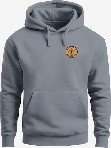 Neverless Sweatshirt 'Bäume Badge 1' in Grau: Vorderseite