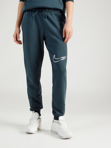 žalia Nike Sportswear Siaurėjantis Kelnės 'Club Fleece': priekis