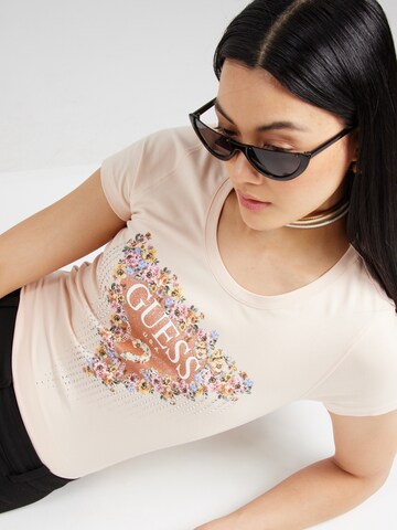 GUESS T-Shirt 'Blumen' in Pink