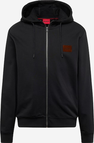 HUGO Red Sweat jacket 'Daple' in Black: front