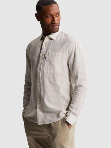 Regular fit Camicia 'Shirt in cotton/linen twill with chest pocket' di CAST IRON in grigio