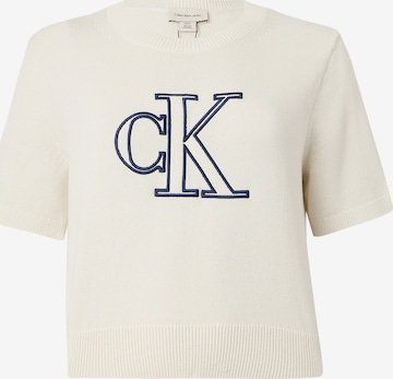 Calvin Klein Jeans Тениска в бяло: отпред