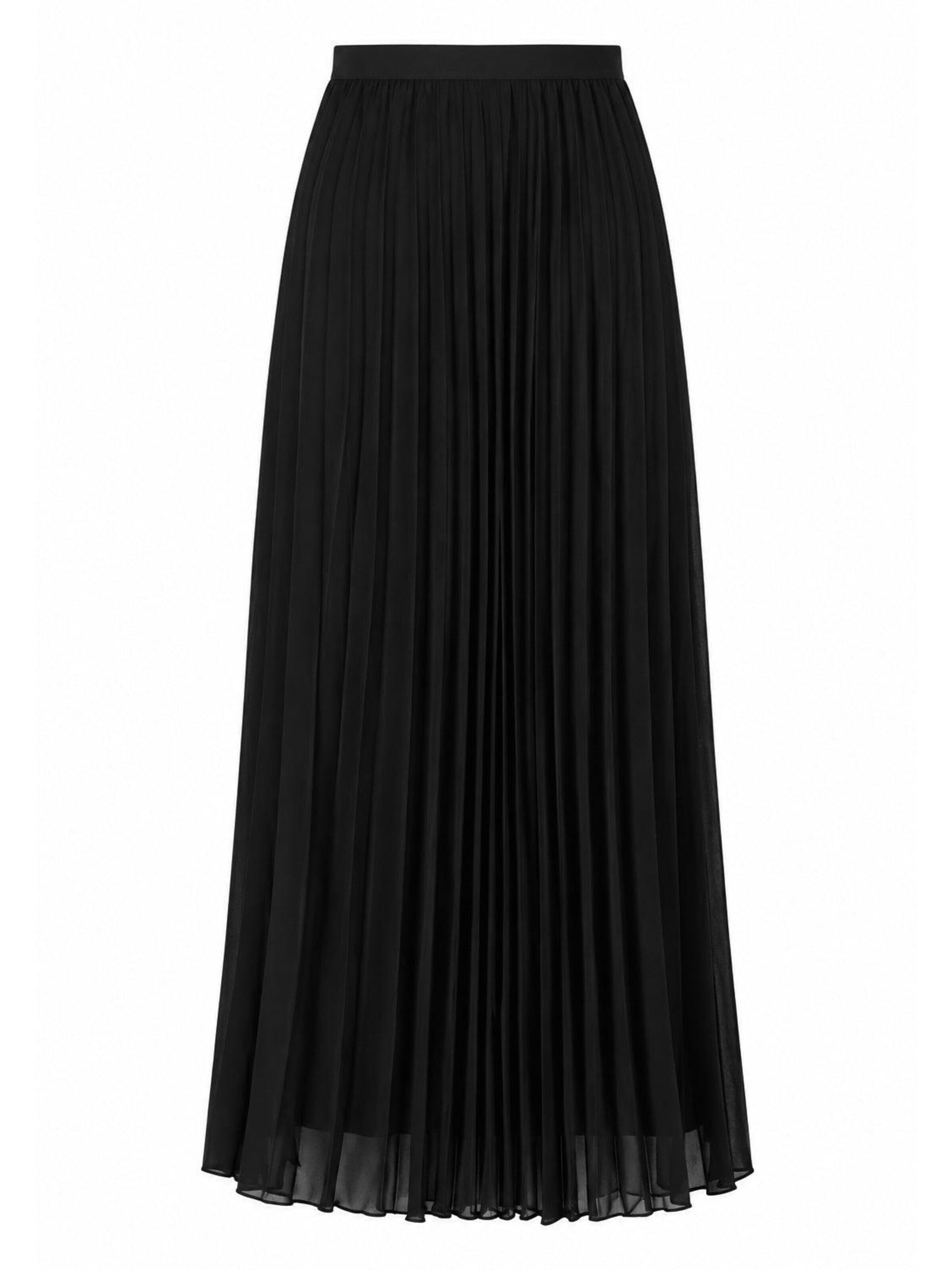 Jupe 'Pleated Chiffon Skirt' Touché Privé en noir : devant