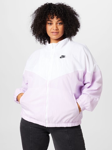 Nike Sportswear Athletic Jacket in White: front