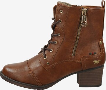 MUSTANG Lace-Up Ankle Boots in Brown